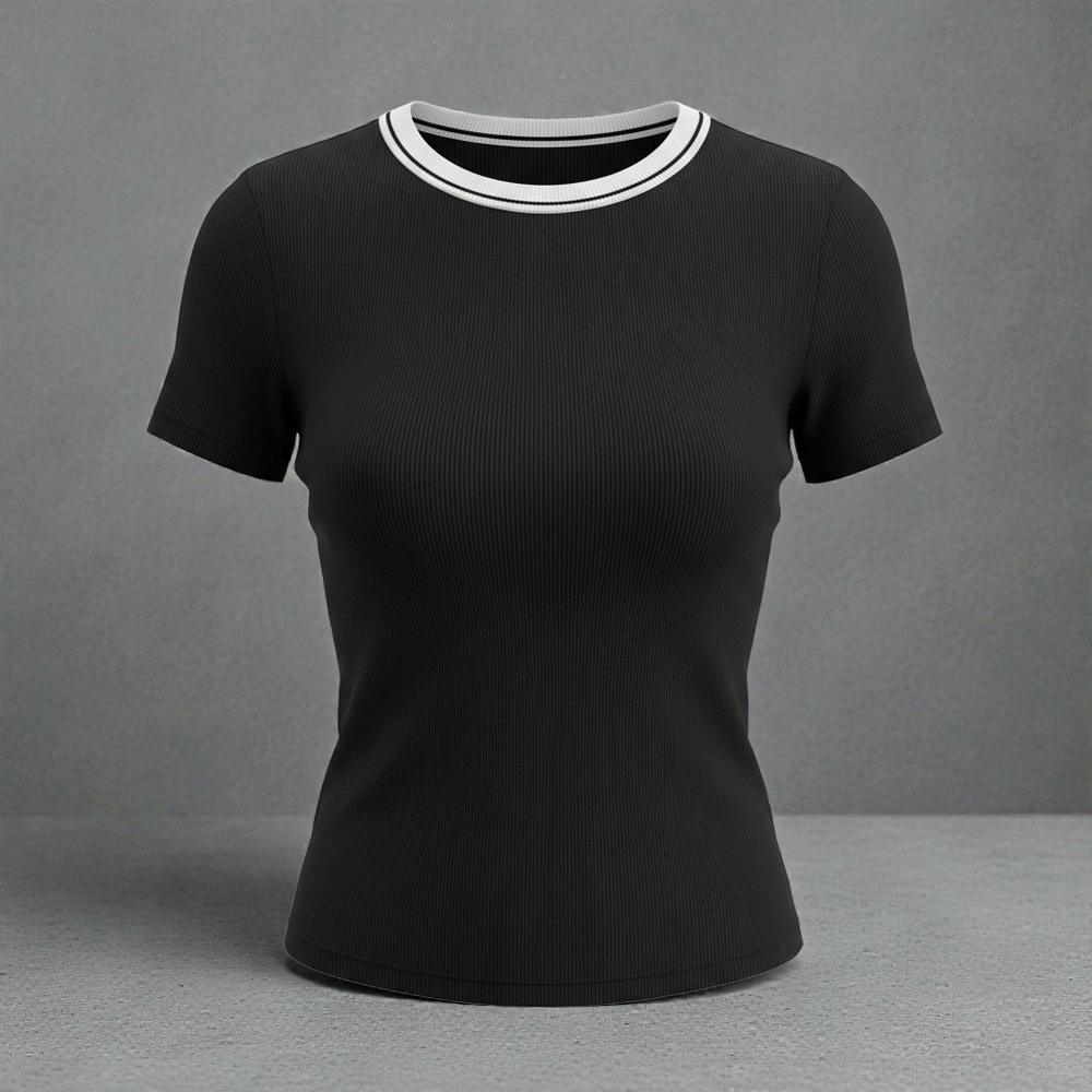 Old Navy Black Tee with White Accents